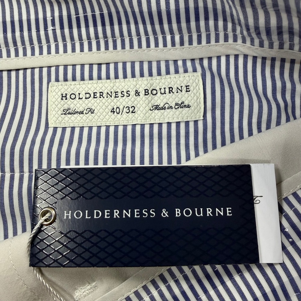Holderness & Bourne Five-Pocket Pants Mens 40x32 Stone Tailored Fit Golf Chino - Picture 6 of 12